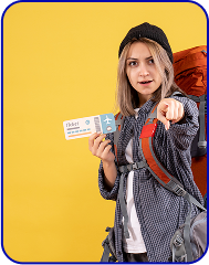 woman with ticket